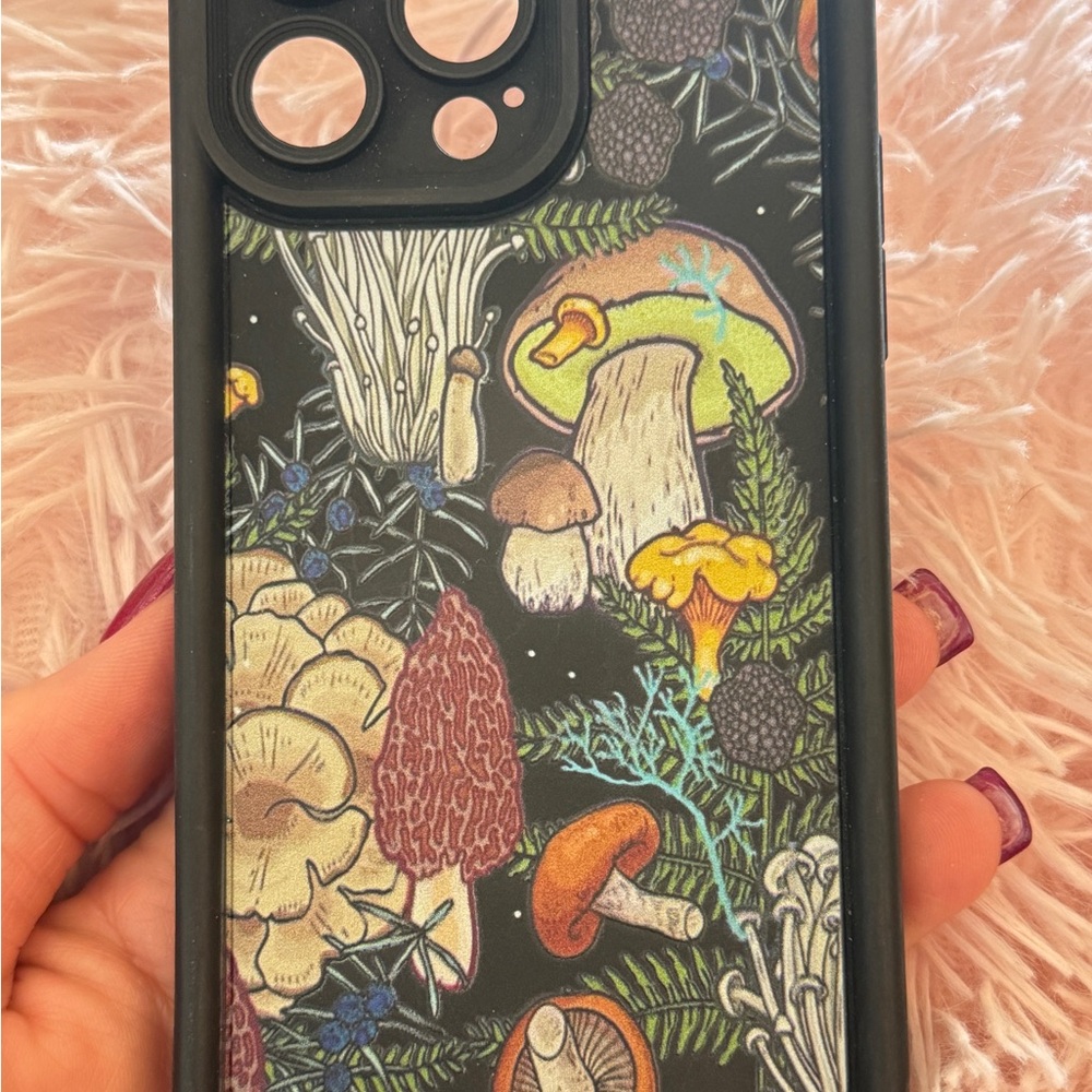 Black Artistic Mushroom iPhone Case